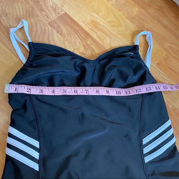 Adidas One Piece 3 Stripe Swimsuit Bathing Suit - Picture 12 of 14